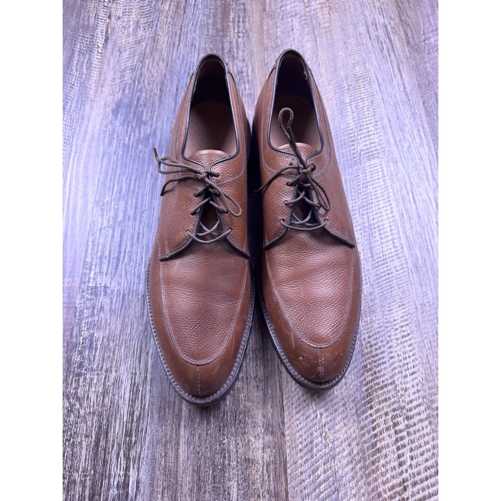 Allen Edmonds Mens Bedford Oxford Dress Shoes Brown Black Split Toe Lace Up 9 AA